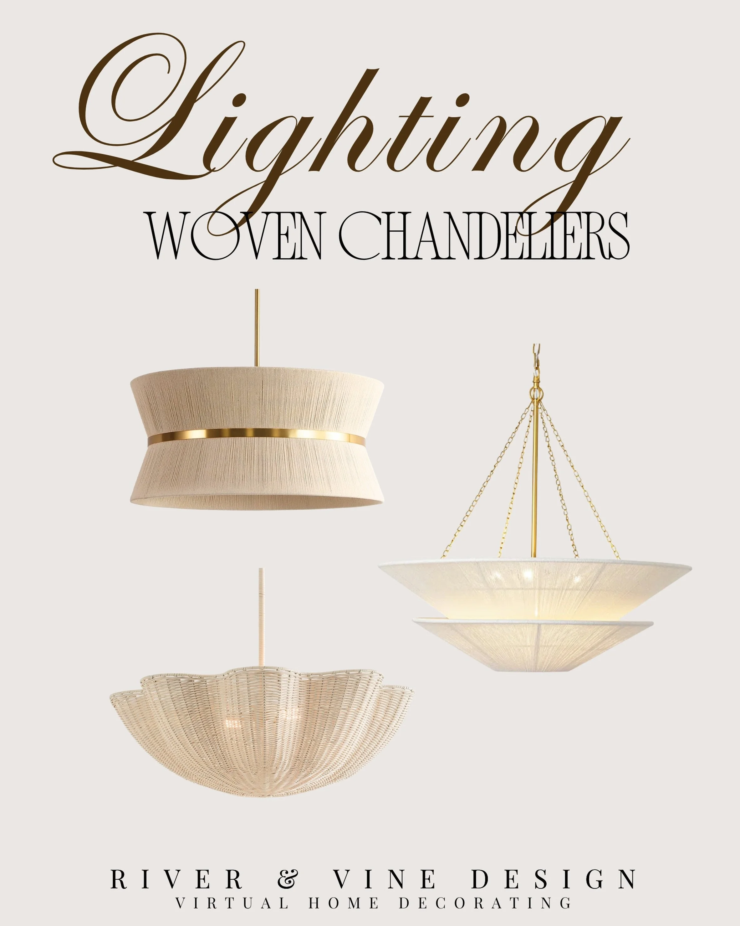 Lighting is one of the easiest ways to make a room feel more intentional. A woven chandelier adds texture, warmth, and that collected designer feel without making the space look too formal. Perfect for bedrooms, dining rooms, entryways, or anywhere t