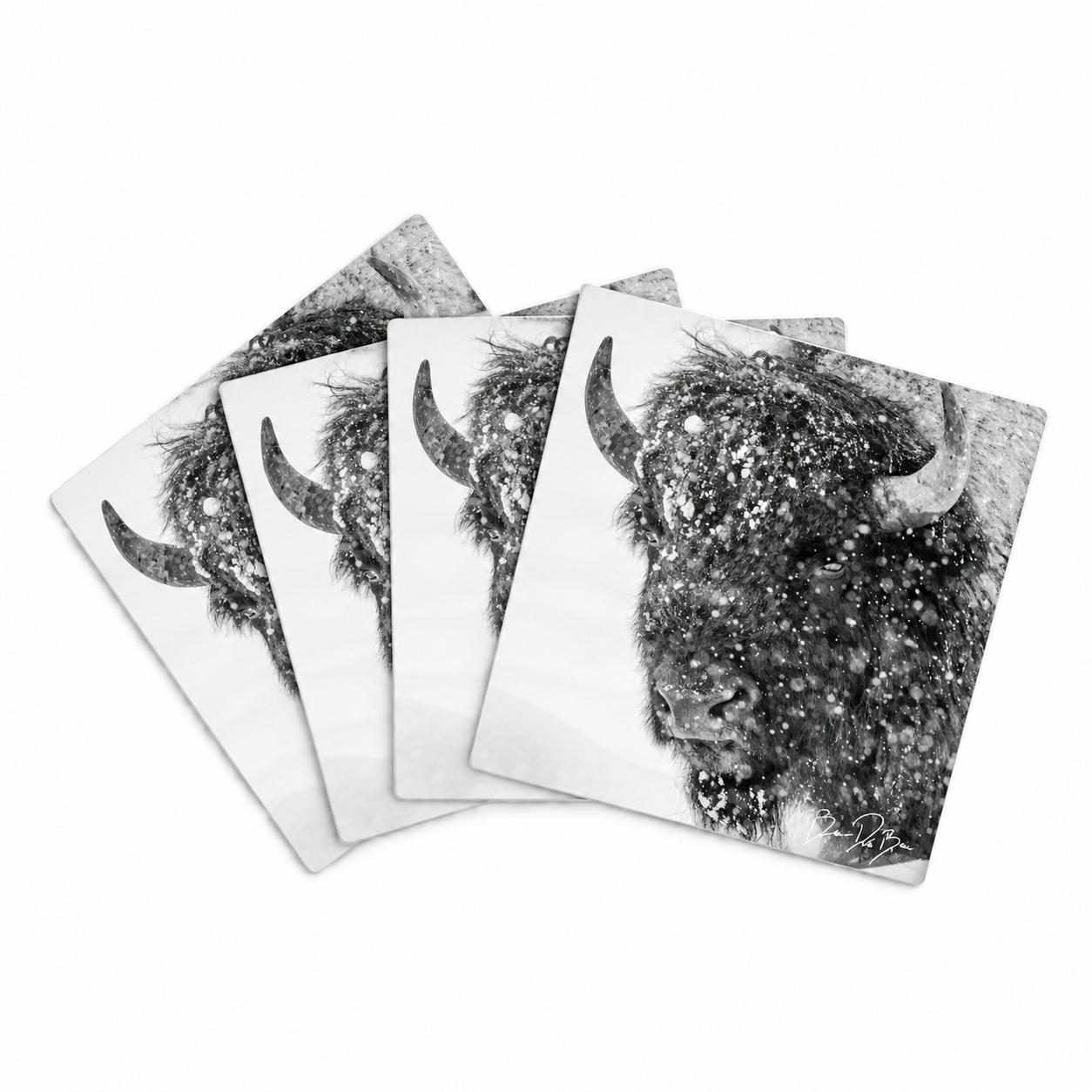 SNOWY BISON – Coaster Set