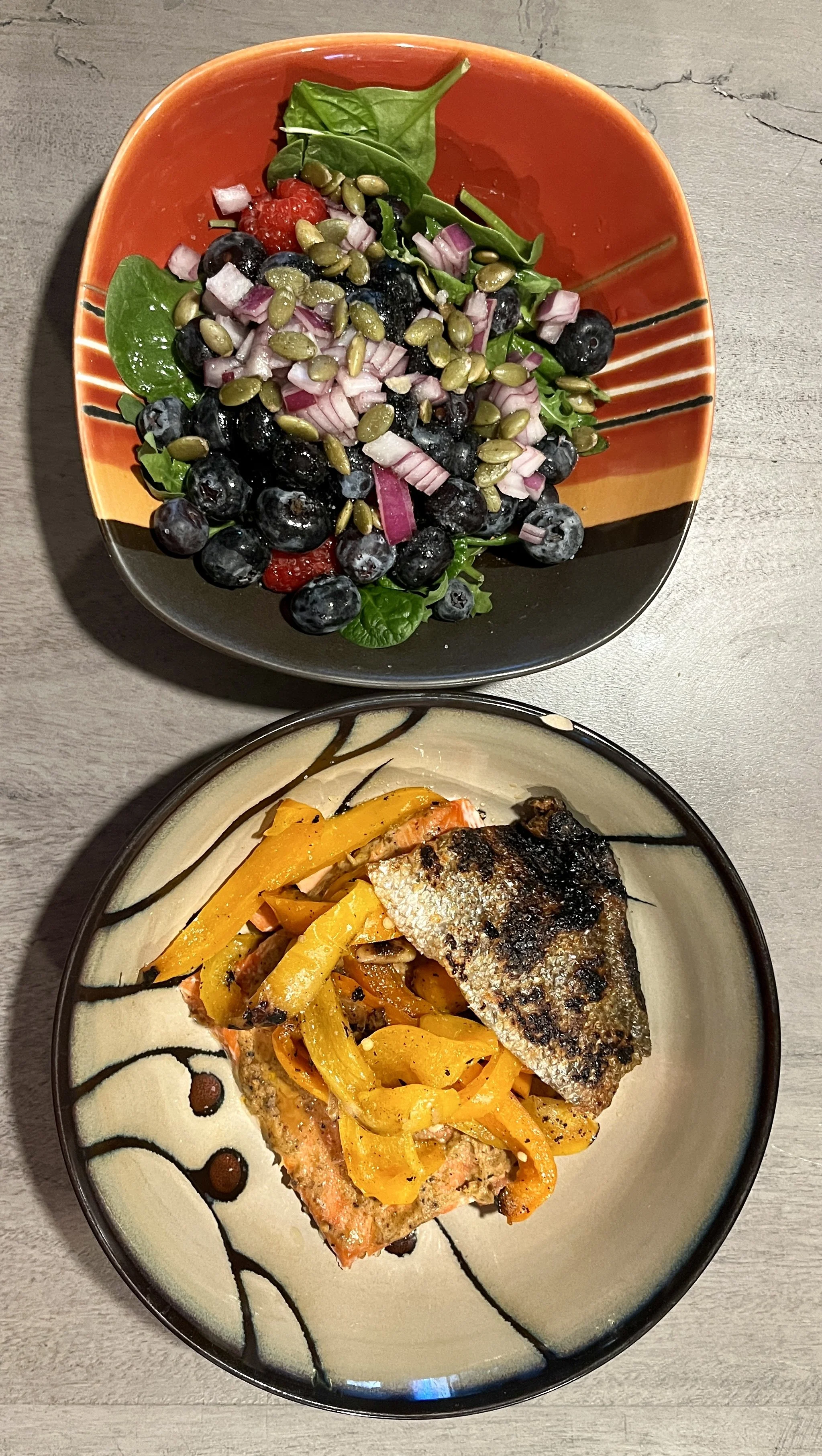 Meals & Recipes: Crispy Salmon Skin & a Side Fruit Salad