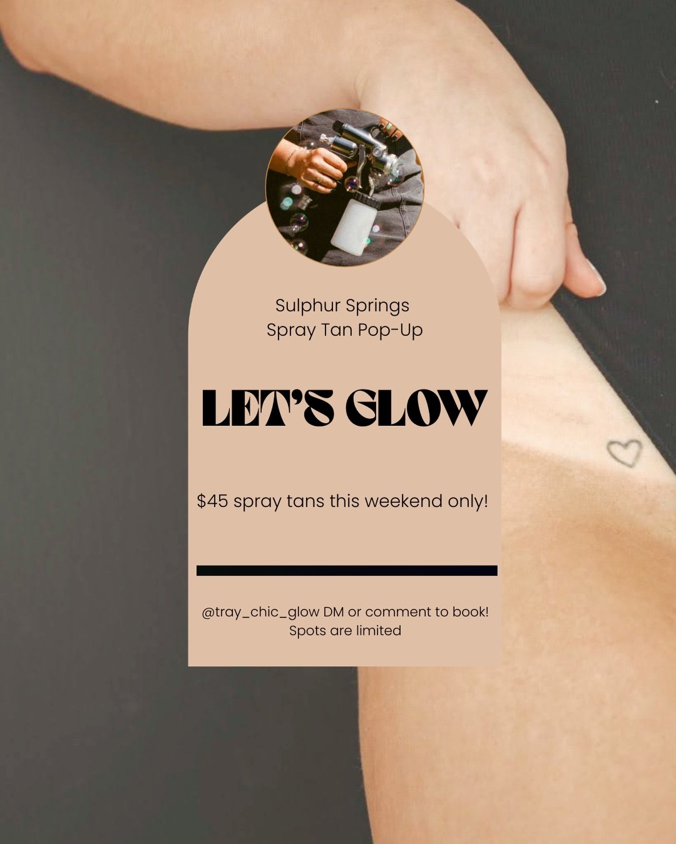 @halesheavenlysweets needs an Easter spray tan so I figured I'd run a little spring special for my hometown! Limited availability for spray tans in sulphur springs this weekend! DM, Text or comment to book! 🐰
#spraytan #easttexasspraytan #spraytanpo