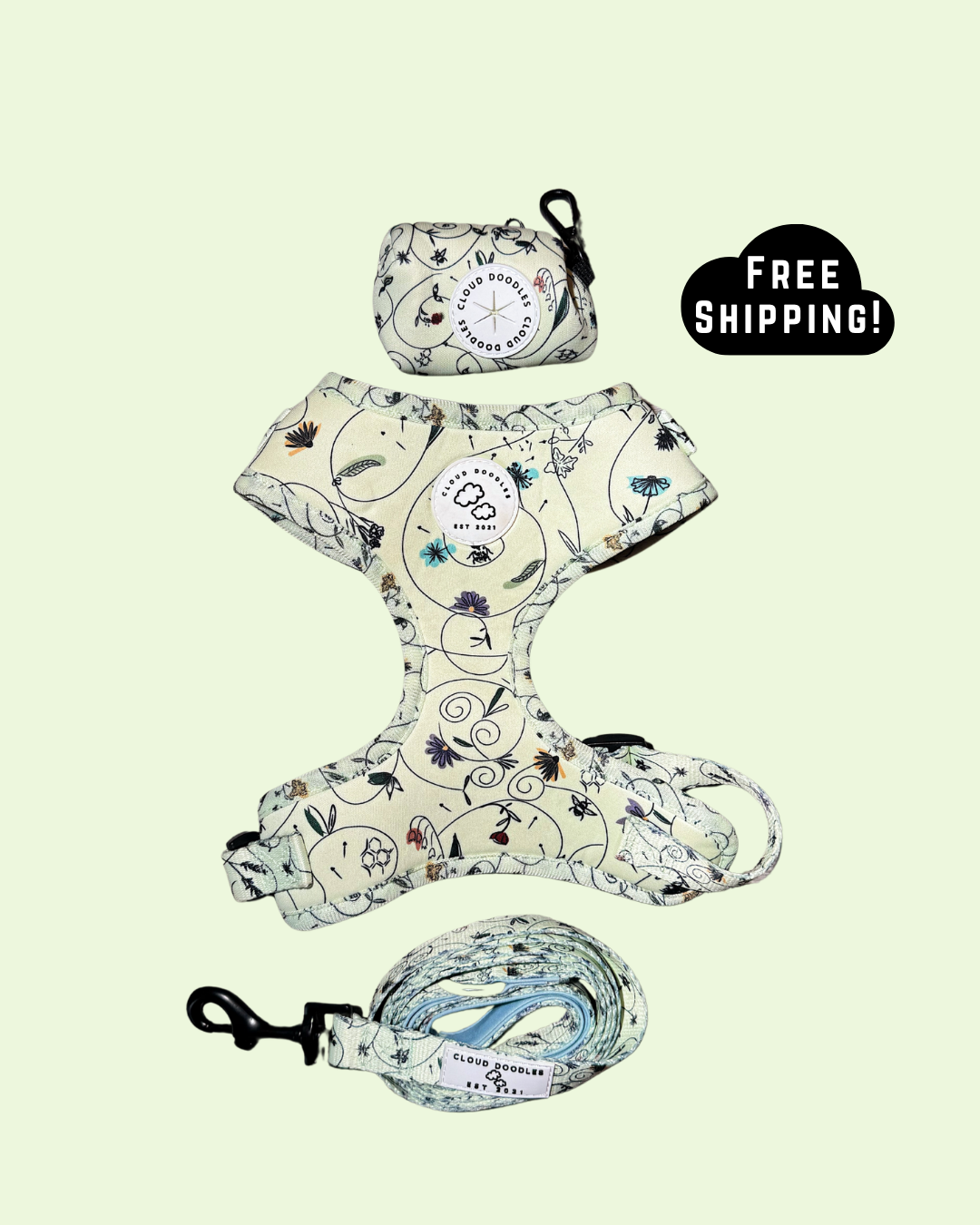 Bundle : Harness, Leash, Poop Bag