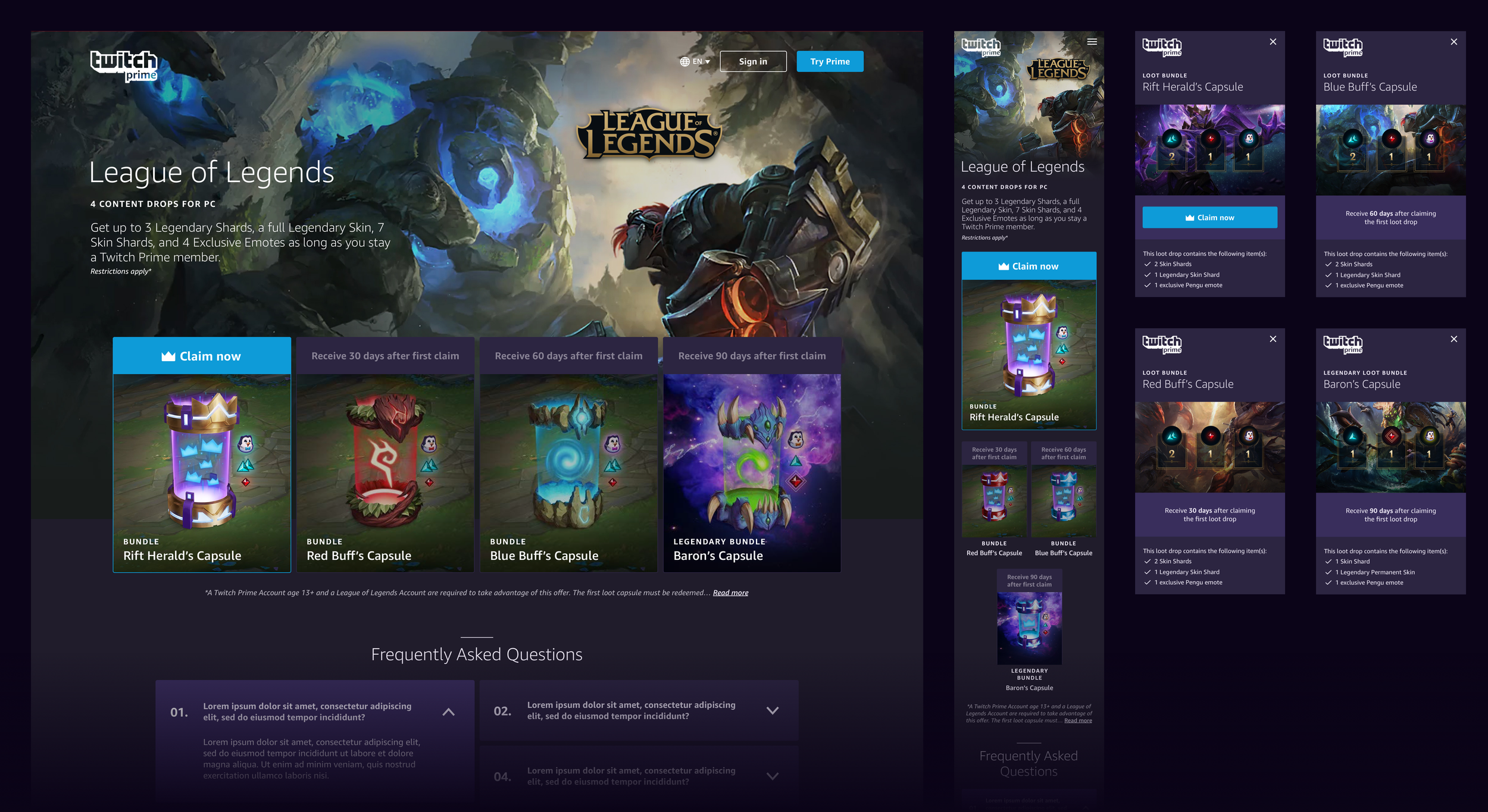 Twitch Prime Offer Detail Pages — Shayne is a Sr. UX Designer in San  Francisco.