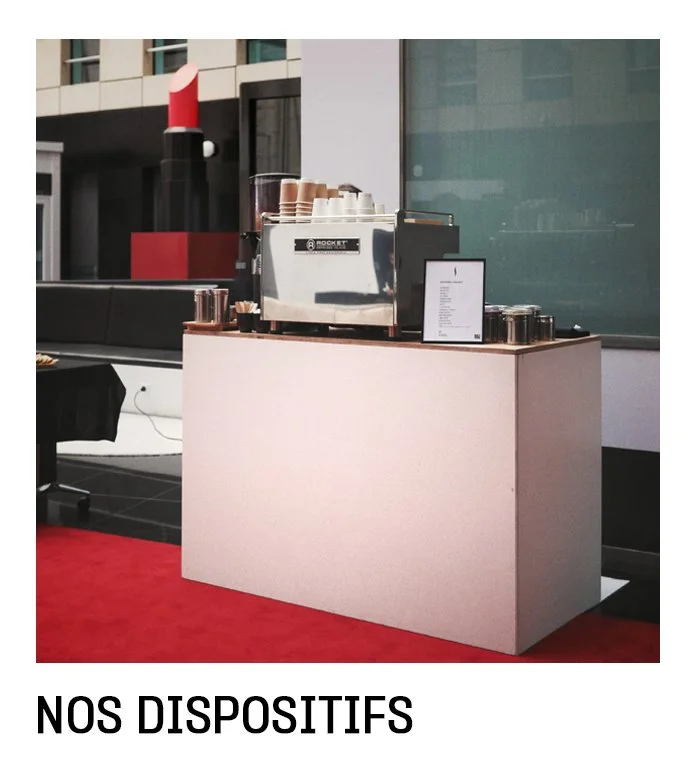 Custom counter, comptoir sur-mesure, dispositifs café, petit-déjeuner, coffee shop, barista service, hotel, congrès, shop, fashion, design