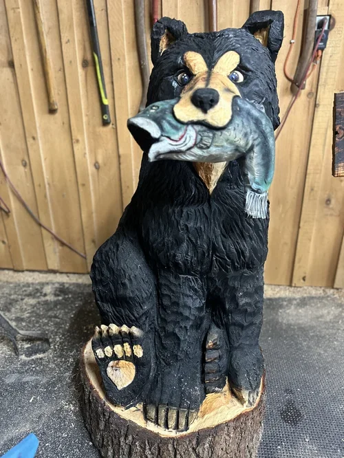 4' sitting bear with fish .webp