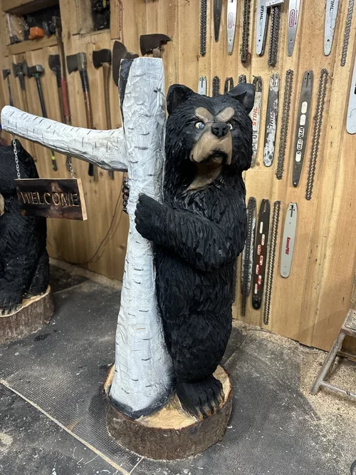 4' black bear with birch tree.webp