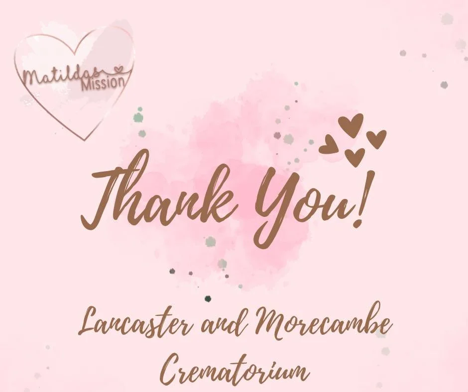 A huge thank you to Lancaster &amp; Morecambe Crematorium for raising funds for Matilda&rsquo;s Mission at your open day. They raised a grand total of &pound;247.32!! This is so valuable and will help us to continue to support local, bereaved familie