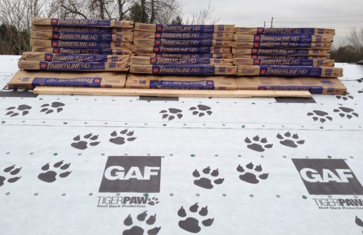 GAF Tiger Paw underlayment