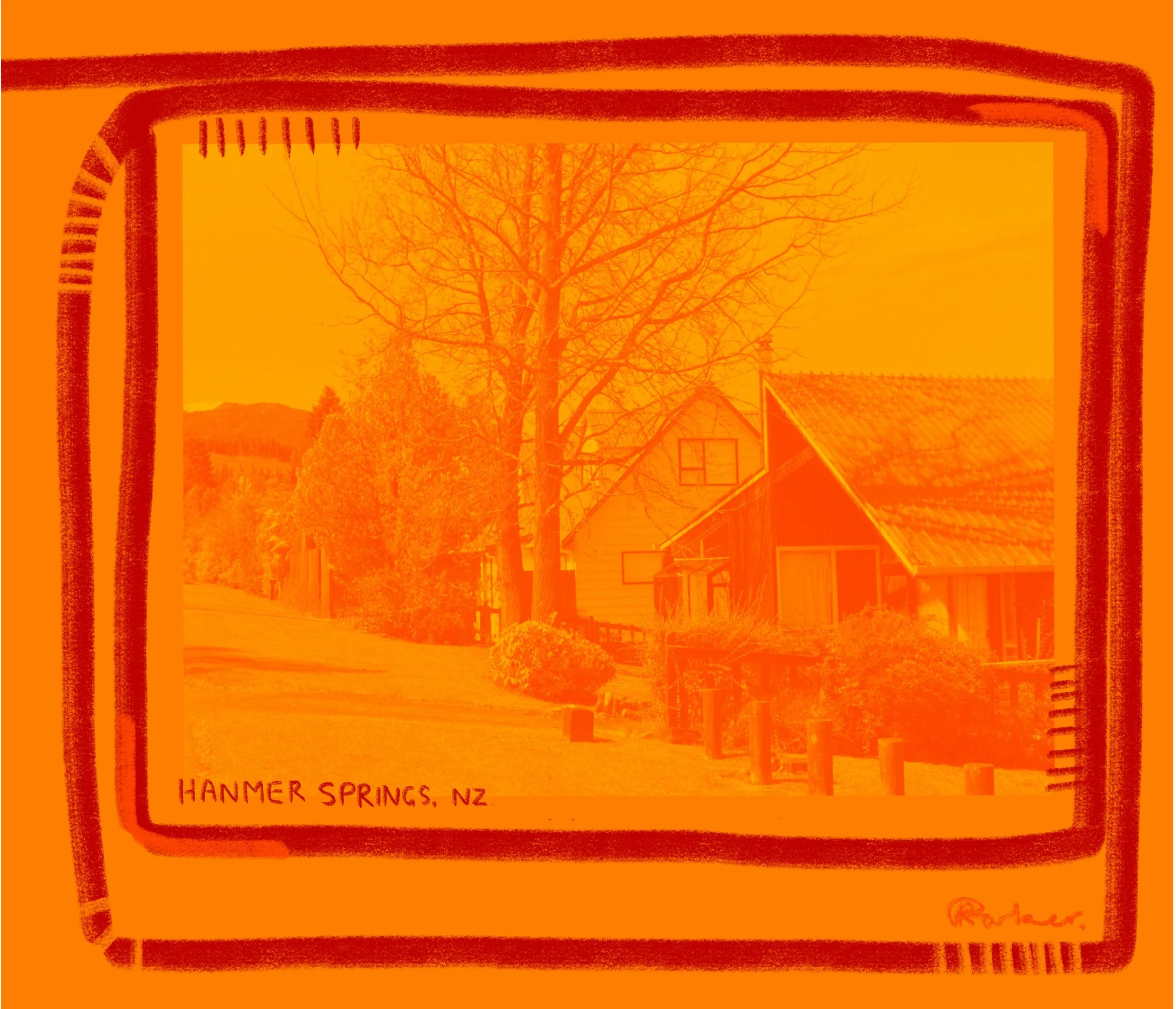 Hanmer Springs Postcard print