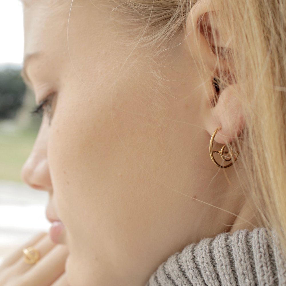 micro pave orbit hoops gold