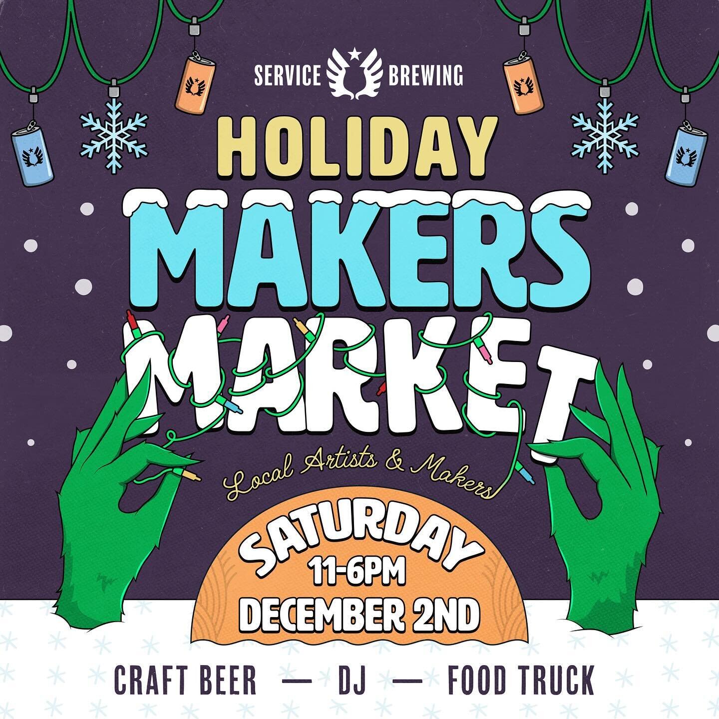 See you Saturday at Service Brewing? 🥹 

Holiday Maker&rsquo;s Market 
11am-6pm

I&rsquo;ll be there along with all these amazing artists! 

Swipe to see the full list!