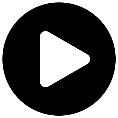 White play button icon on black background
