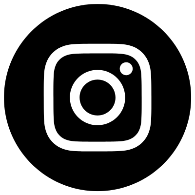 Instagram logo depicted in white on a black background.
