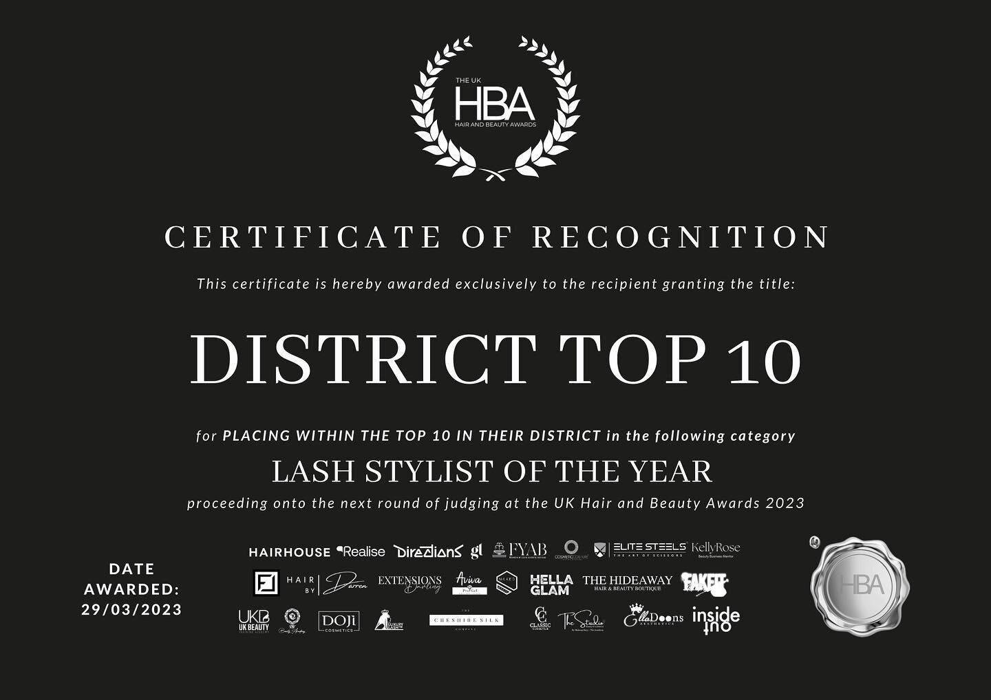 I&rsquo;ve placed in top 10 for the district for Lash Stylist of the Year 😧😧😧

Couldn&rsquo;t be happier and so excited for the event!! 💞💞

#russianvolume #russianvolumelashes #lashextensions #lashes #lashaddict #lashextension #volumelashes #vol