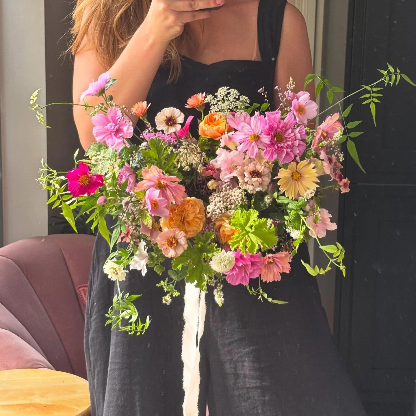 An entirely homegrown bridal bouquet for a magical backyard wedding in July ✨

The bride wanted her bouquet to be full of colour but not too bright or loud&hellip; enter rich peaches, soft pinks, buttery yellows and little pops of cerise - such a joy