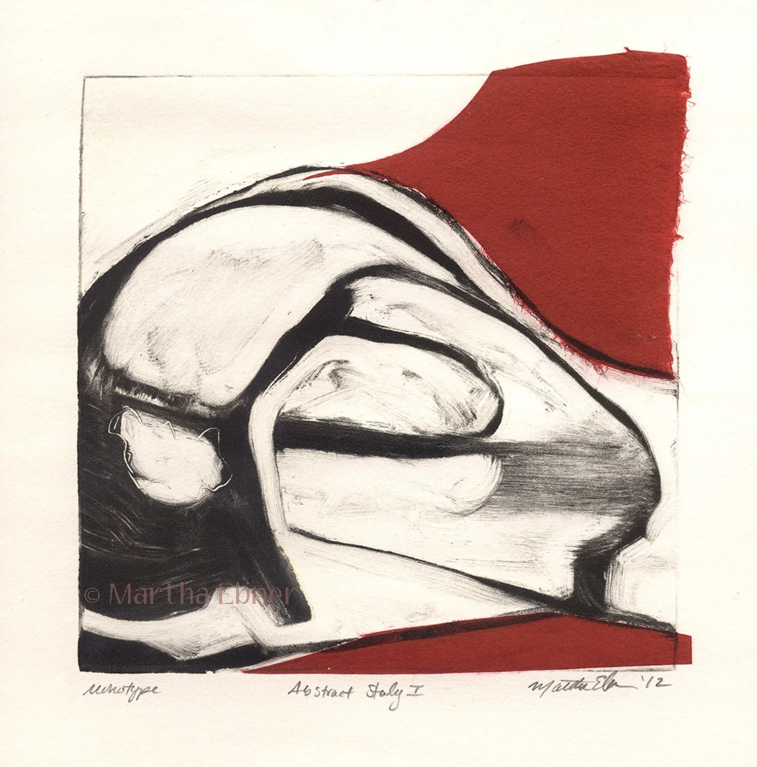 Bird Monotype Print "Abstract Study I"