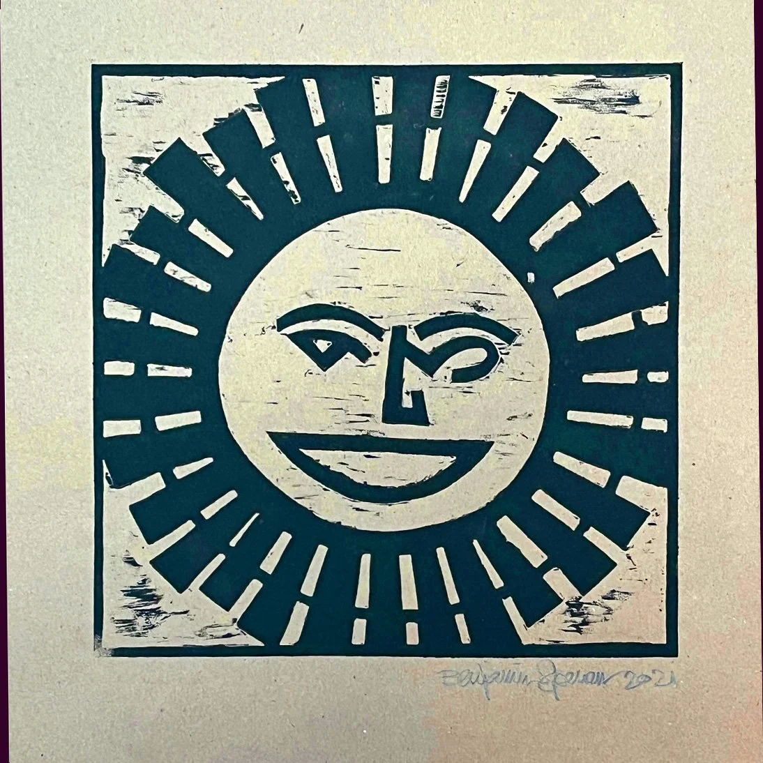 Winking Sun Print Poster