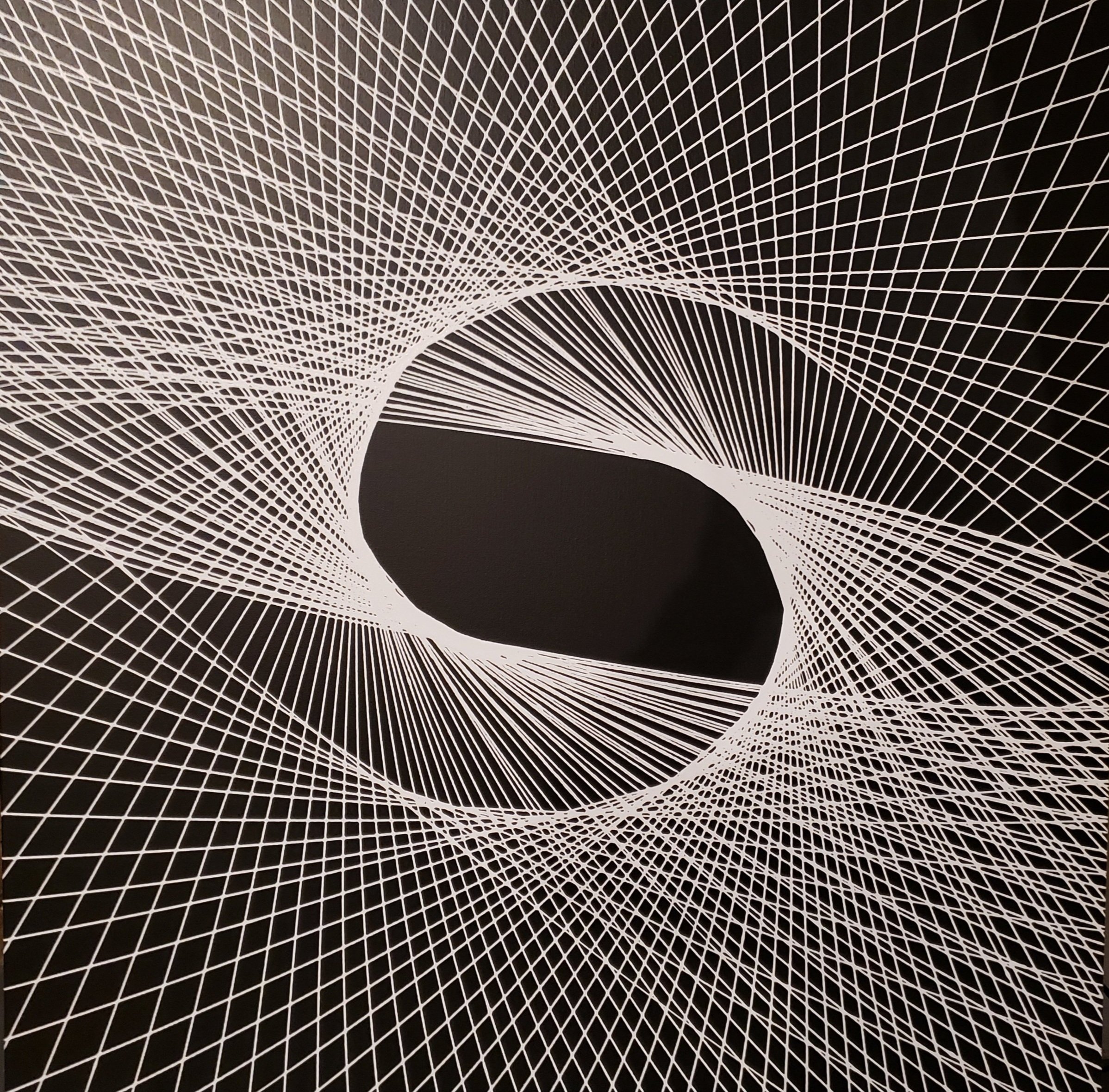 pendulum pour on a 36" x 36" x 1.5" gallery wrapped canvas