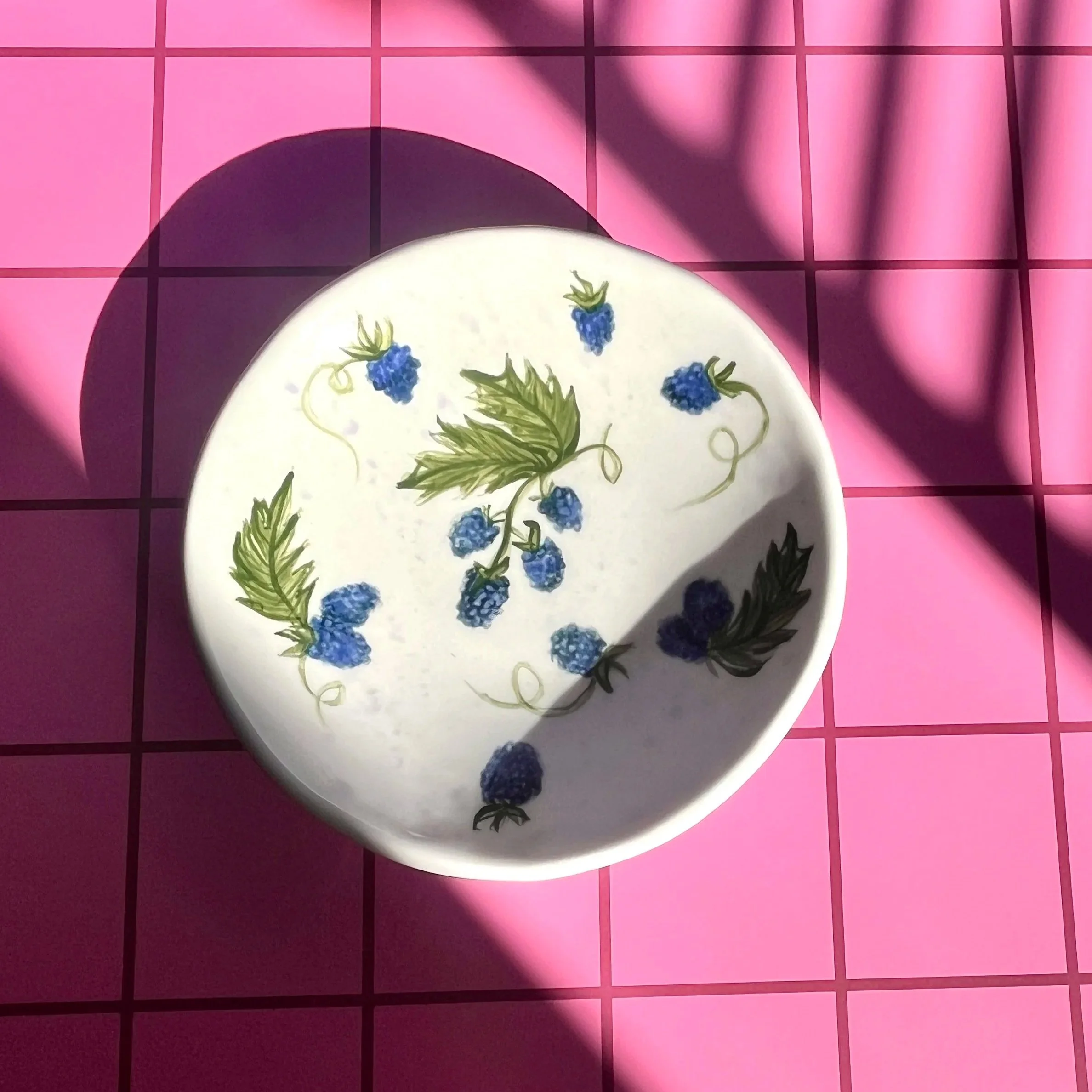 Blackberry hand painted dish