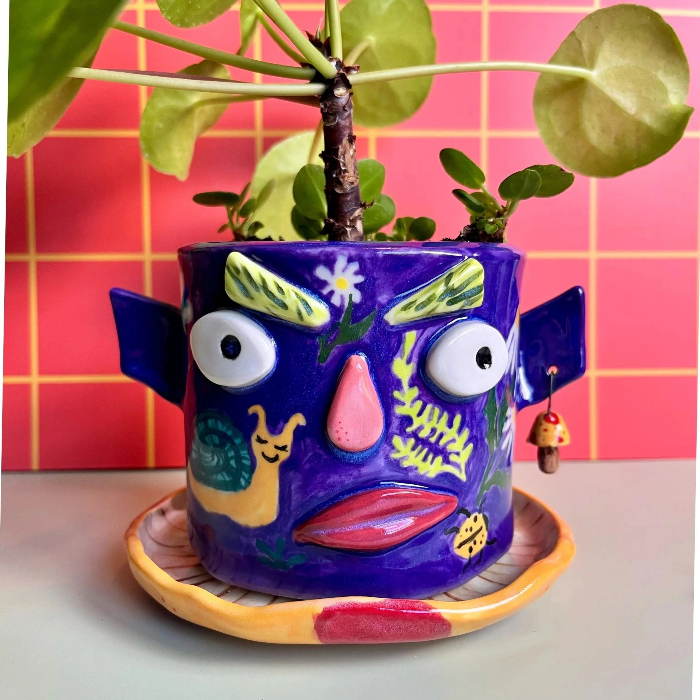 Porcelain hand built planter