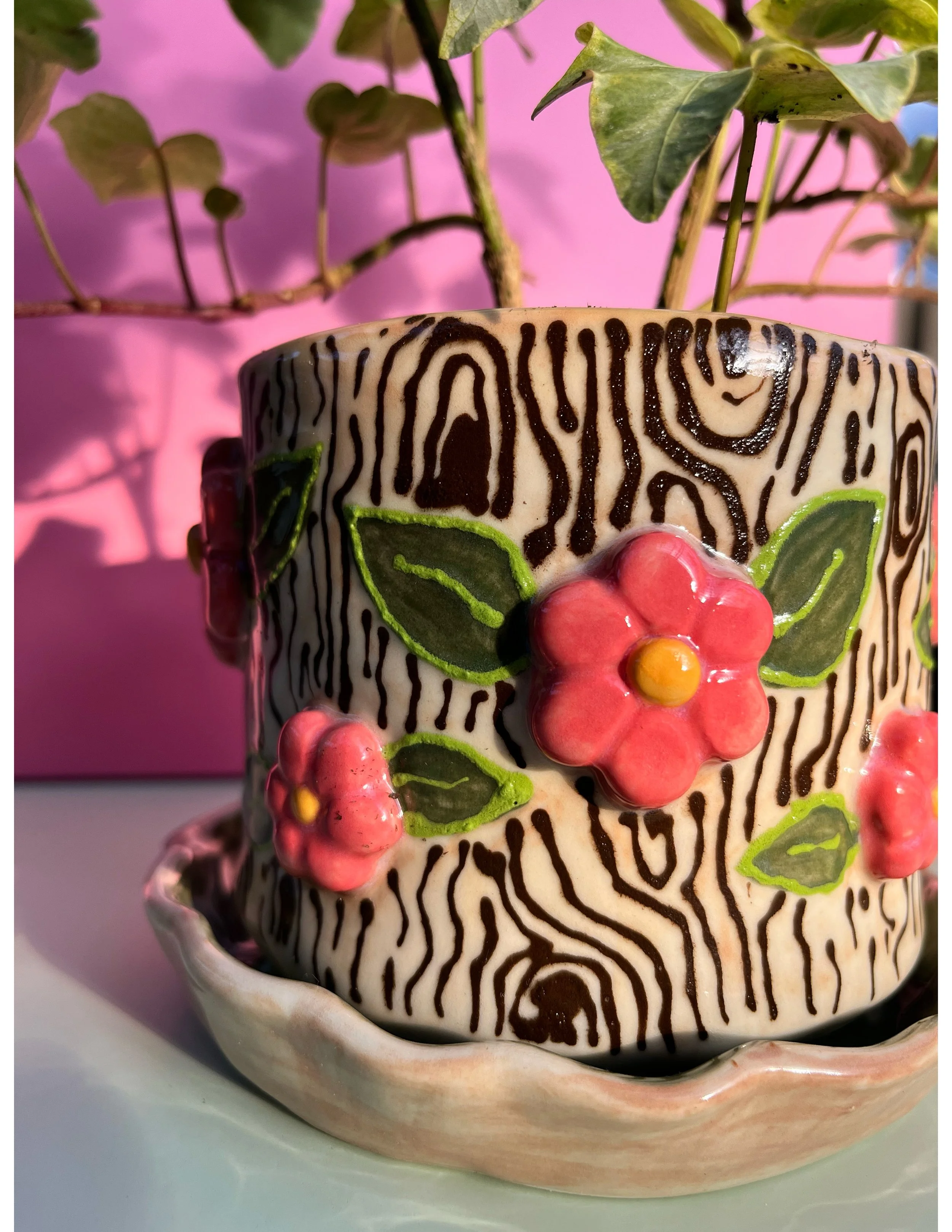 Hand built porcelain planter