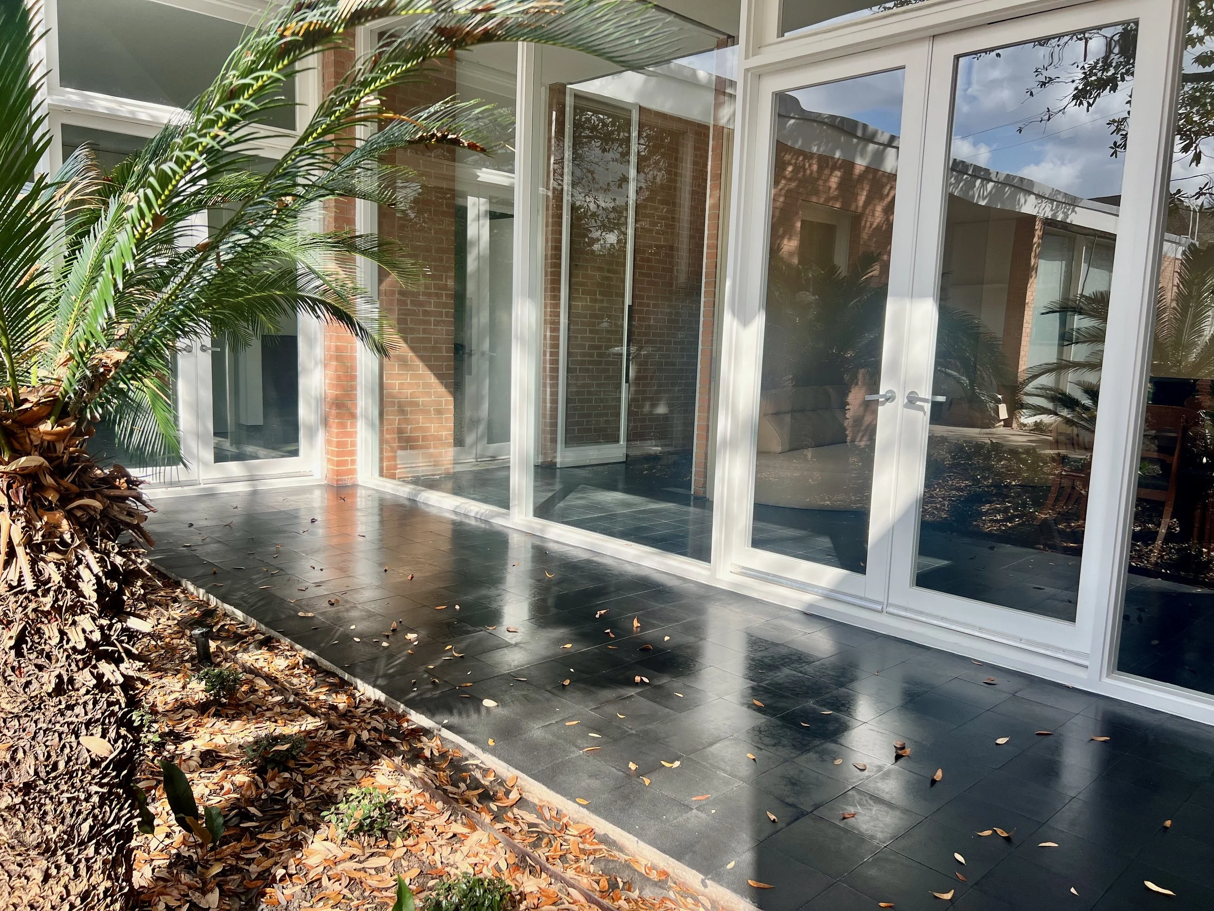 Project: The Menil House (Patio Restoration) | Architect: Philip Johnson (1951) | Renovation: Stern and Bucek Architects (2025)
