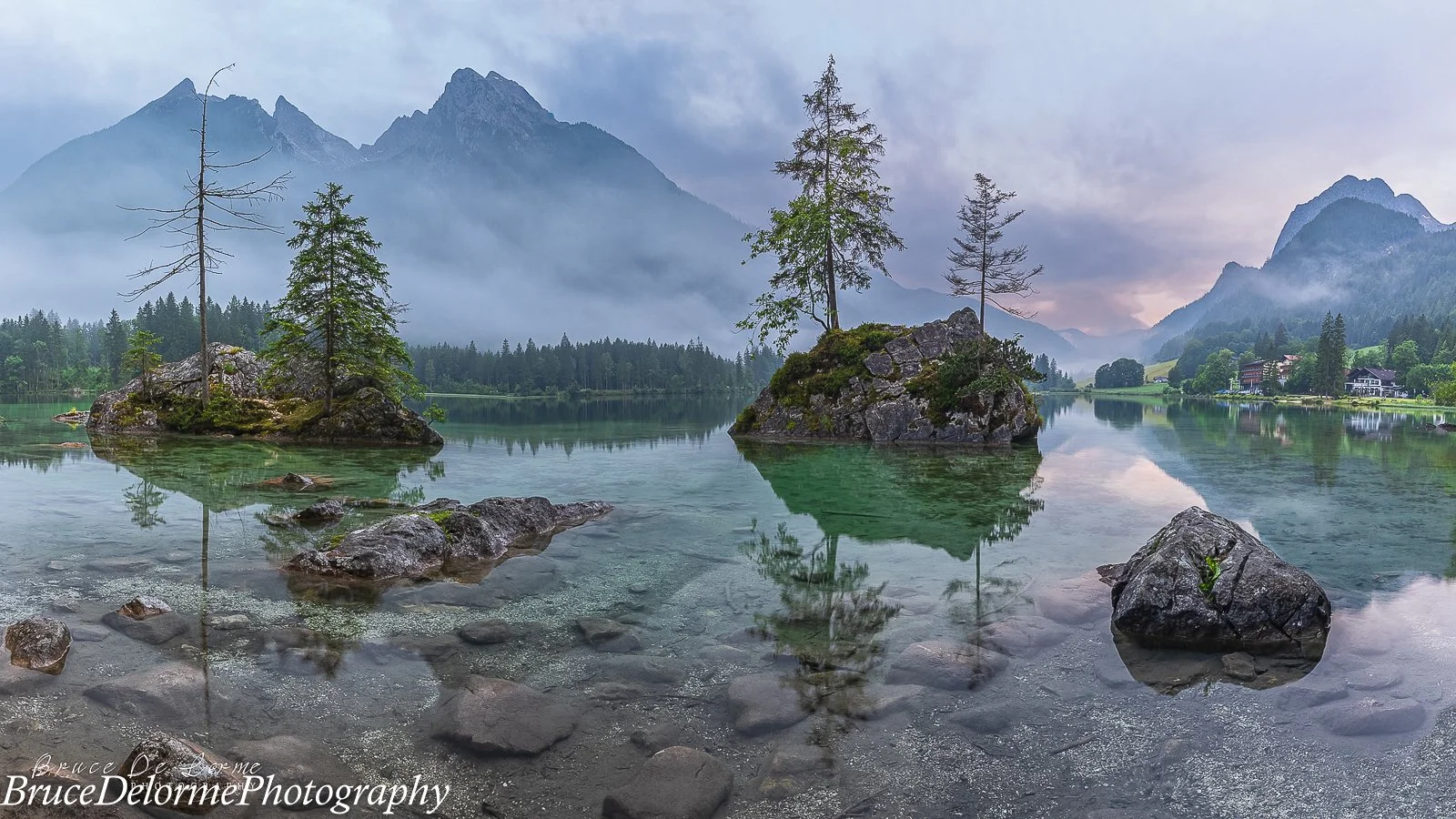 One of my all-time favorites - Lake Hintersee in the German Alps. Reflections and fog. Can't beat it. 