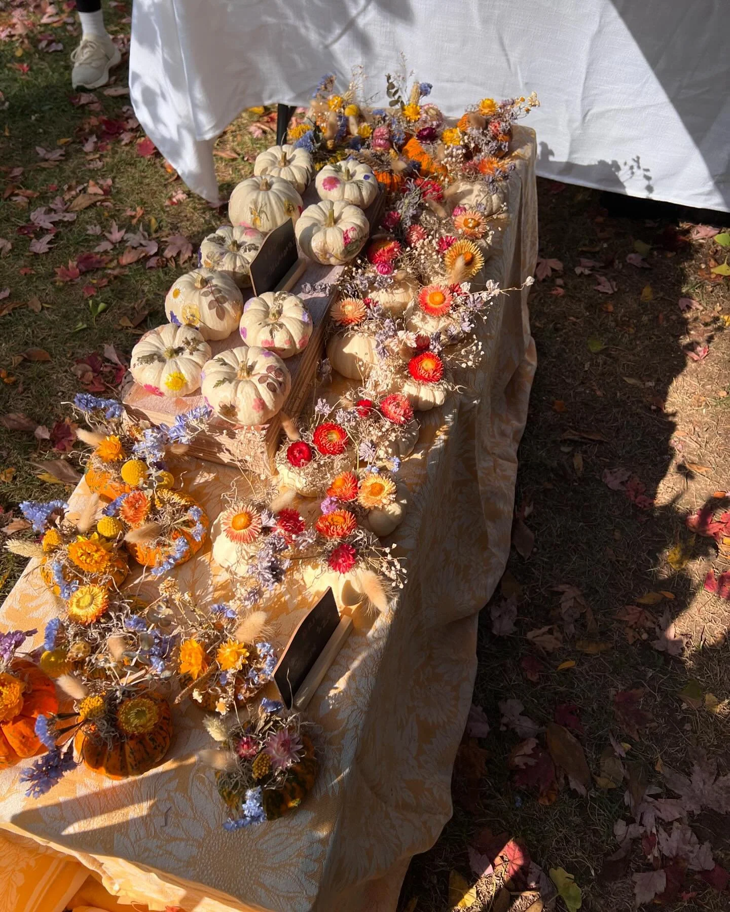 The LAST @torontoflowermarket of the season! 

These are some photos from last fall, which was the first time we made cute dried floral pumpkins &amp; stained glass pumpkins. 

This year we are bringing all the gorgeous fall flowers &amp; foliage, so