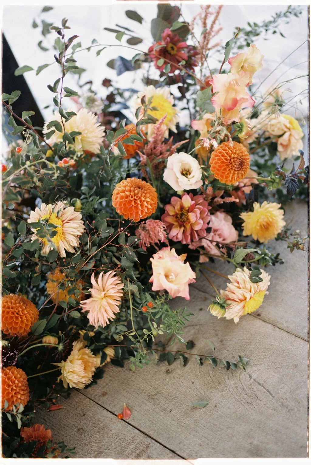 Huge florals statement piece for sustainable arrangement on wedding day