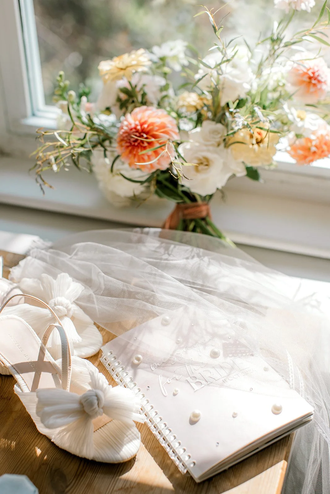 Delicate floral details for a Pickering wedding, including cascading greenery and elegant blooms