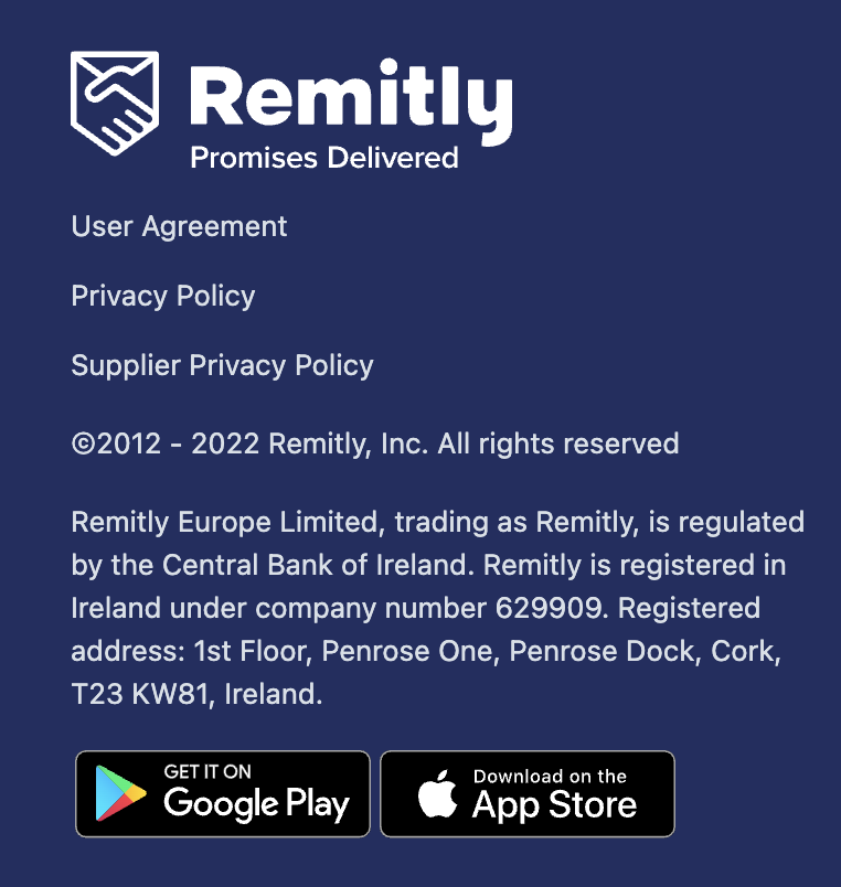 Remitly在欧洲国家的监管证书