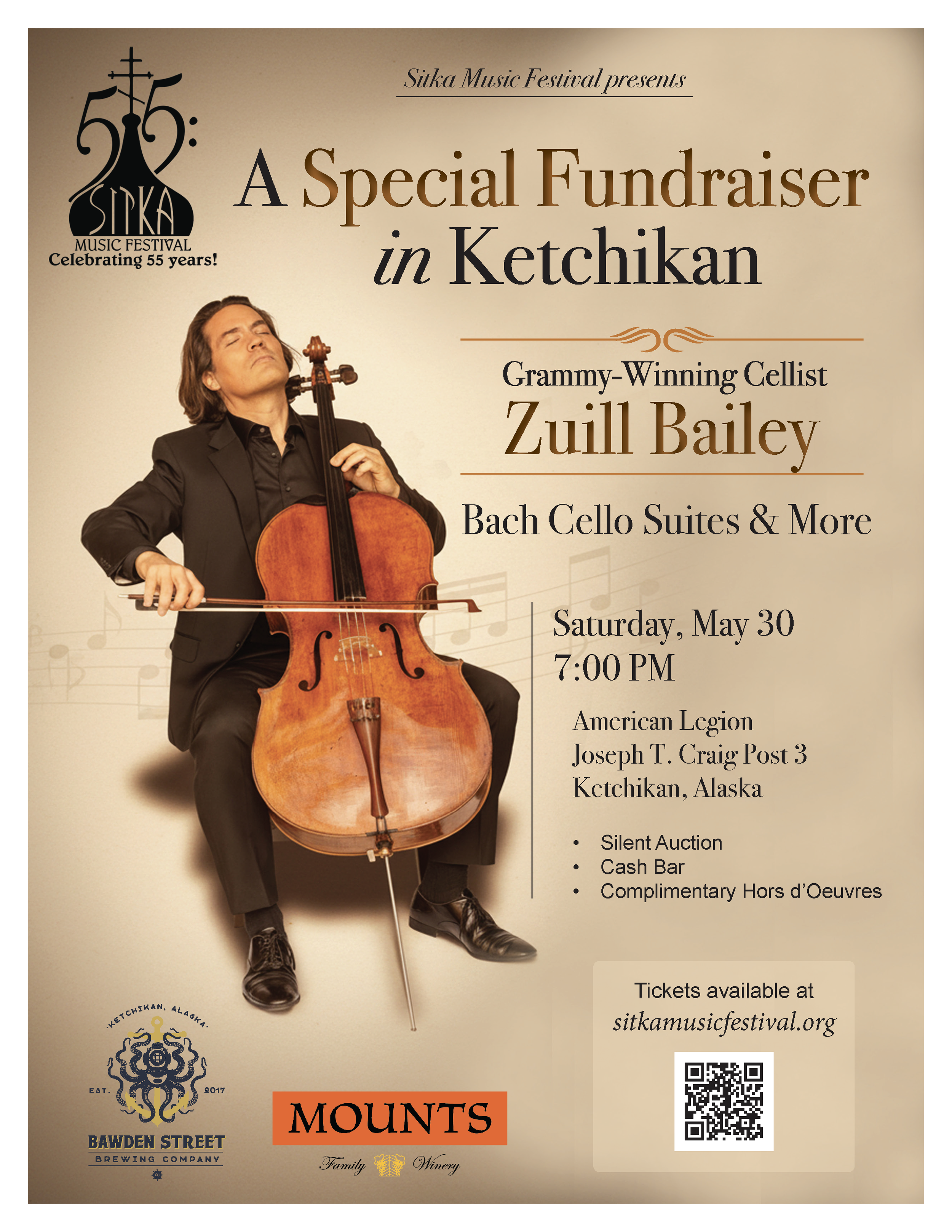 An Evening with Zuill Bailey: Bach Cello Suites Selections &amp; a Ketchikan Fundraiser