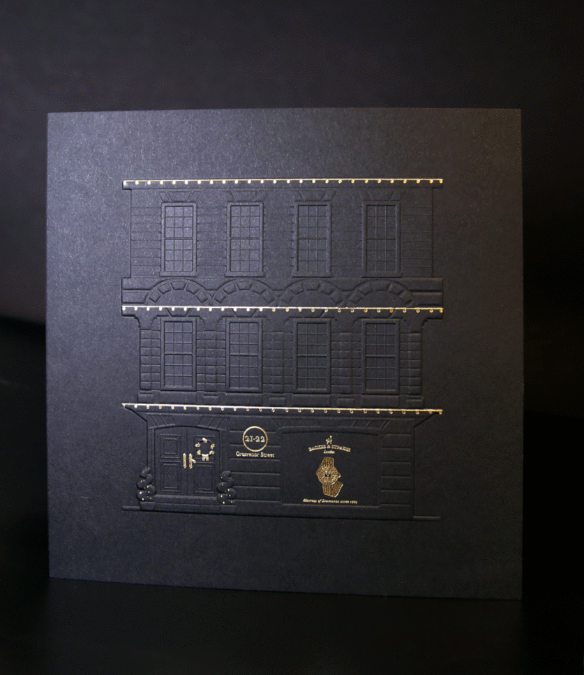 Deep-embossed postcard