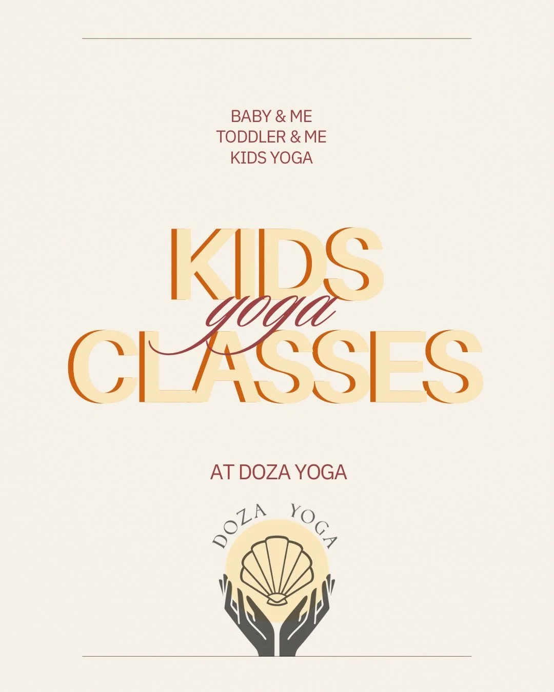 KIDS CLASSES! Beginning next week with Baby &amp; Me and Toddler &amp; Me, and Kids Yoga after school finishes up. Join us for fun playful exercises with your child and bond over belly breaths and giggles 🧘🤸&zwj;♀️ 
If your child is out of the age 