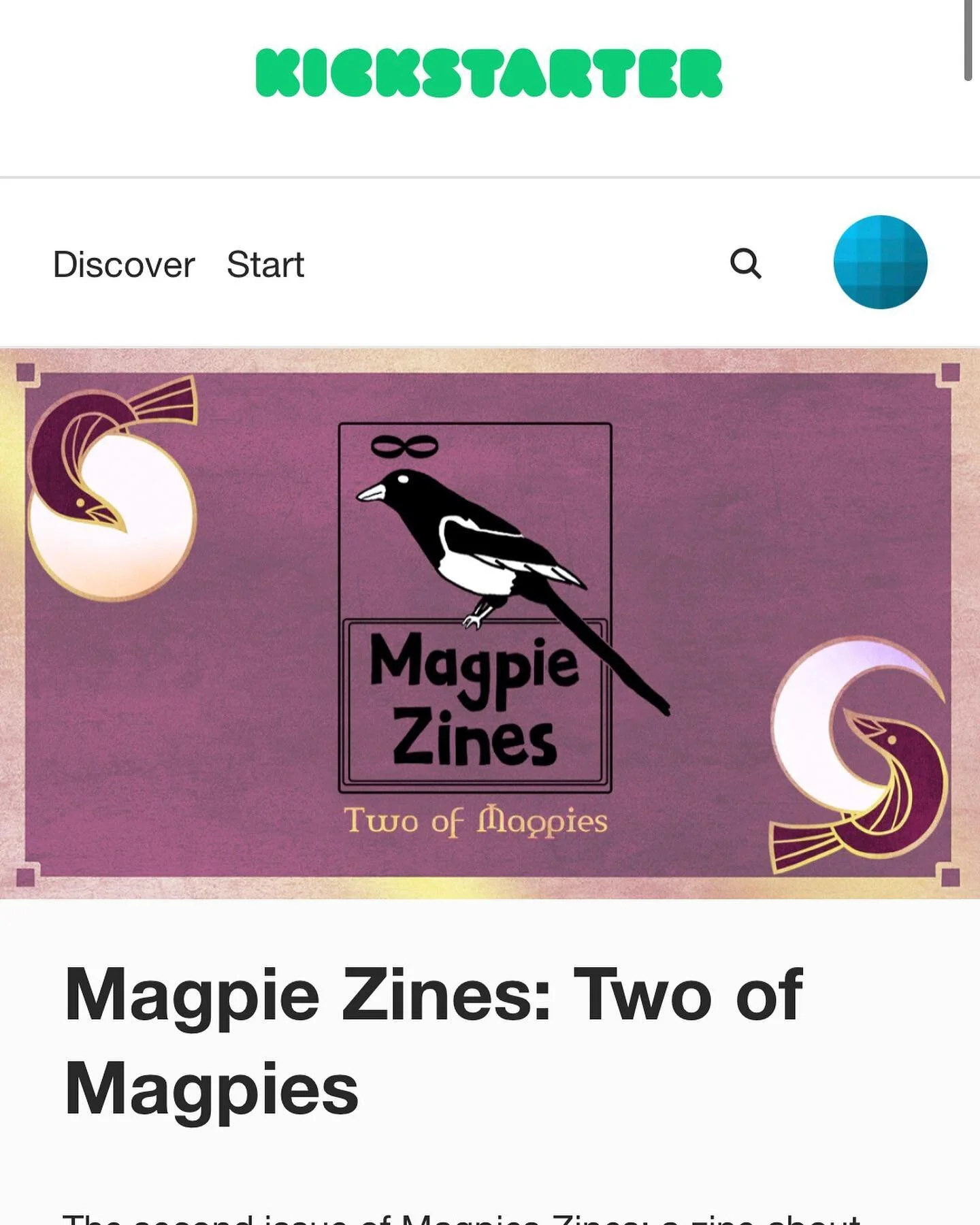 Scott Russell Morris&rsquo;s fantastic project, Magpie Zines: Two of Magpies, is in its final 48-hour stretch!  Go back it if you like tarot cards, and especially if are building your own magpie deck!  I was very lucky to be invited to participate in