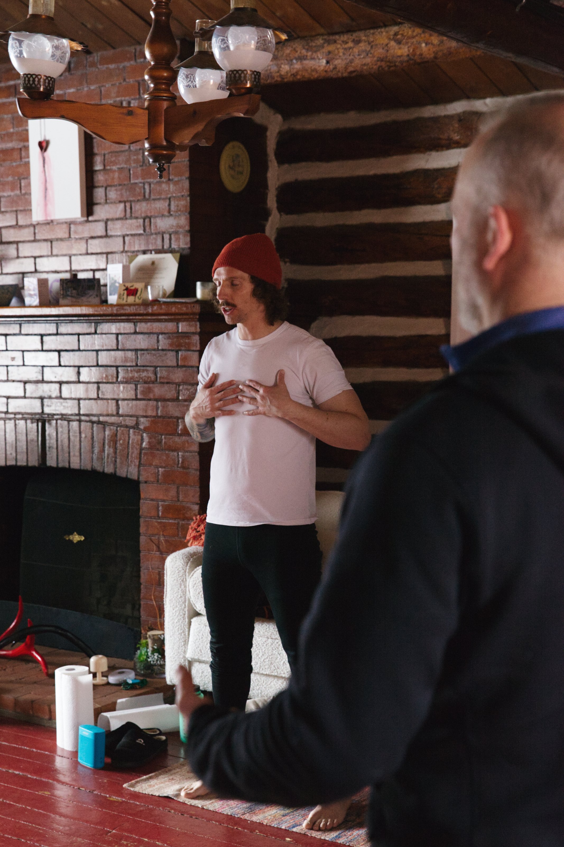 Jonathan Taylor guiding a Medical Qigong practice focused on breath, movement, and nervous system regulation.