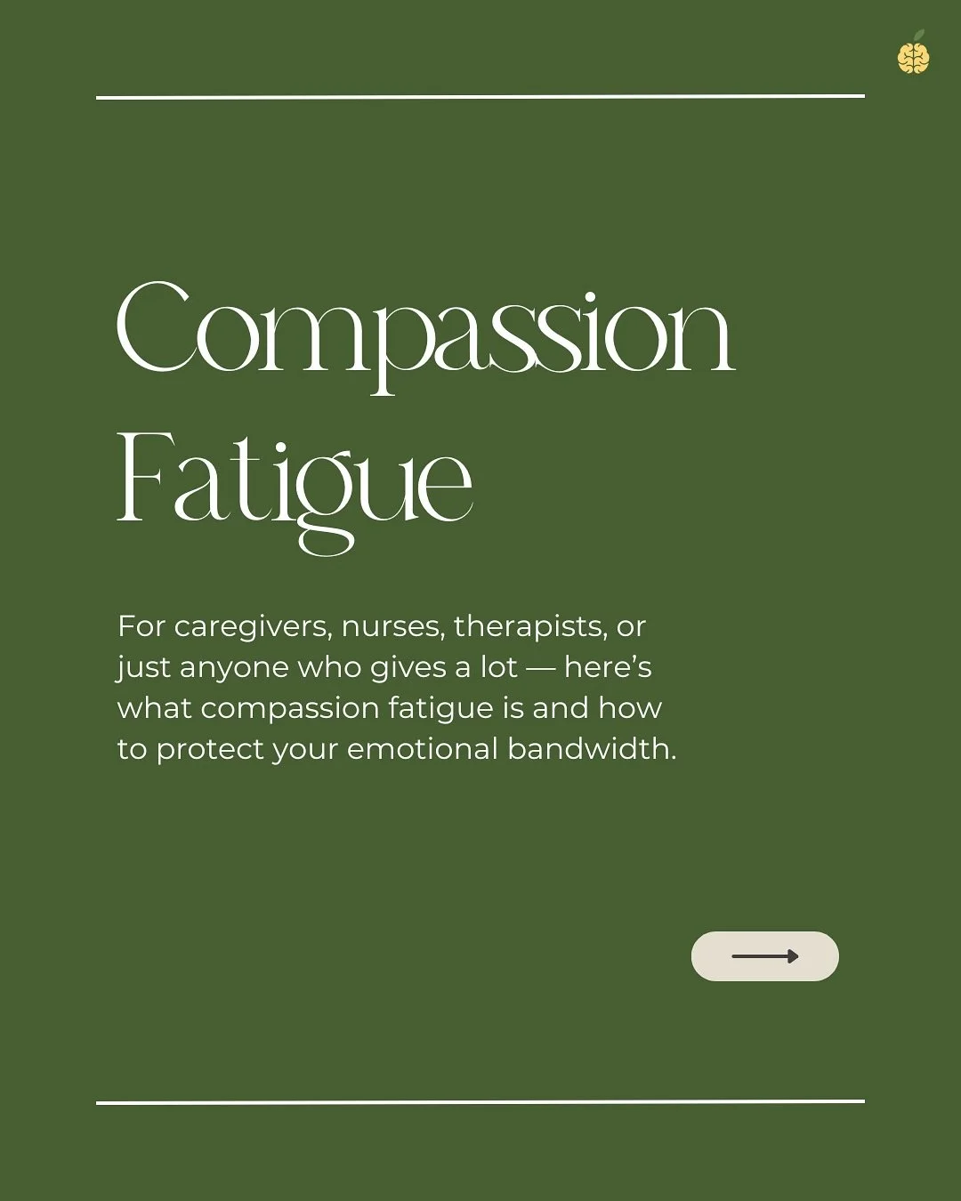 Compassion fatigue doesn&rsquo;t mean you don&rsquo;t care &mdash; it means you&rsquo;ve cared for too long without recovery. If this feels familiar, take a pause today! You deserve the same gentleness you give everyone else. Send this to someone who
