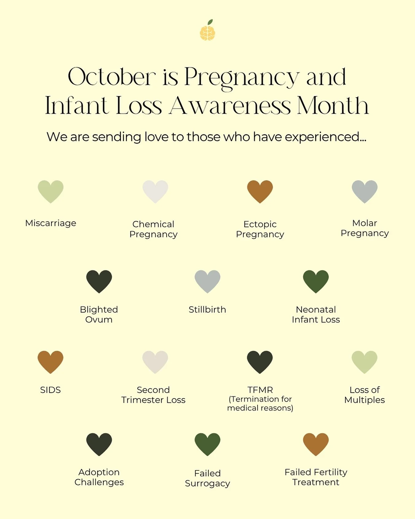 October is Pregnancy and Infant Loss Awareness Month. 💛 We’re sending love to anyone who has experienced any kind of loss — you’re not alone, and your baby will always be remembered 🍋
