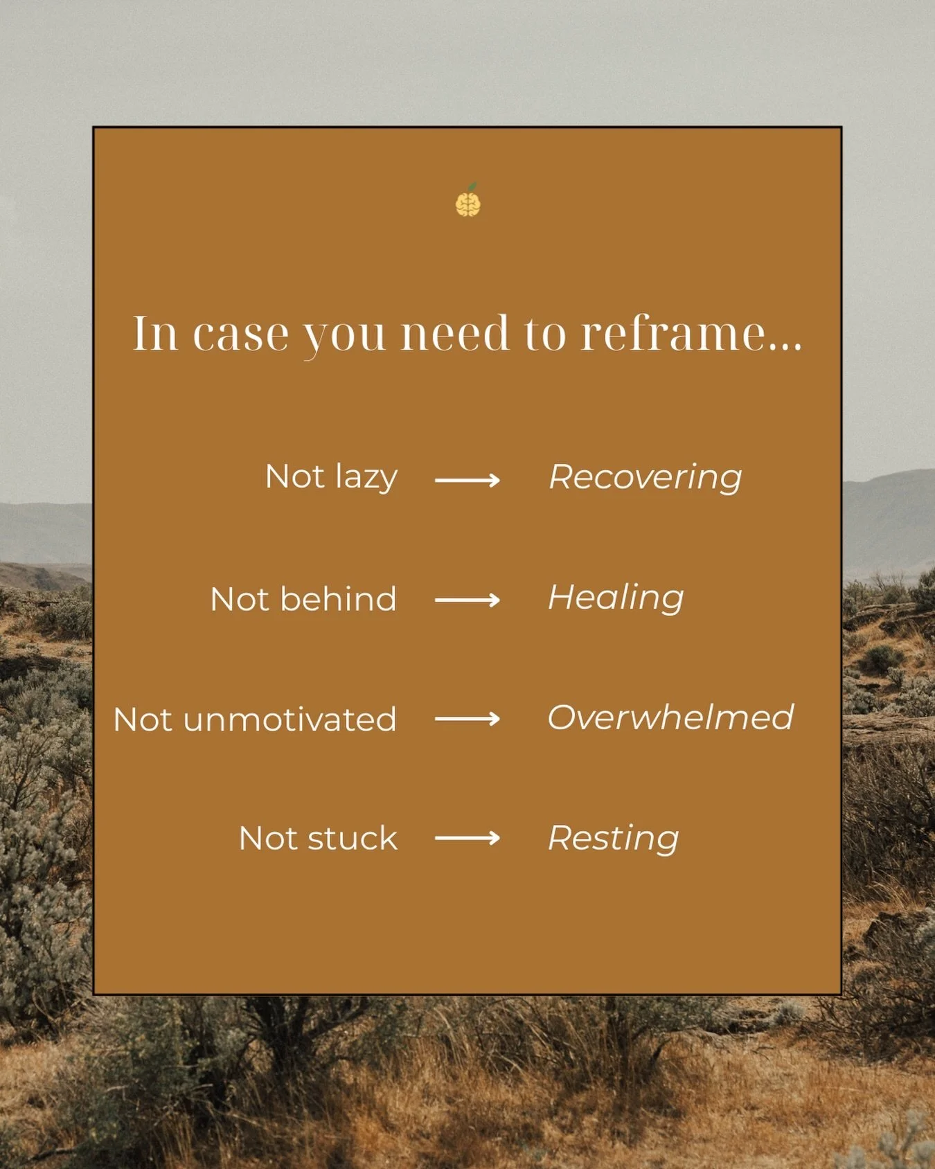 The way you talk to yourself matters. Reframing doesn&rsquo;t mean pretending everything is fine, it means offering yourself a little more compassion in moments that feel hard! Save this post for later 💛