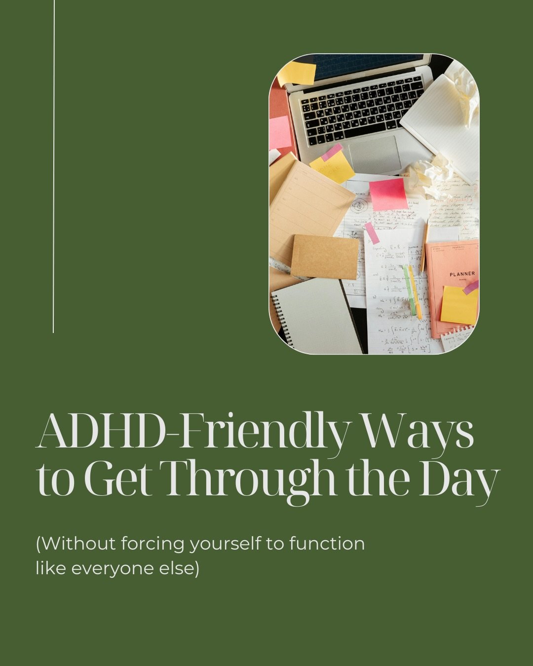 Managing ADHD isn&rsquo;t about forcing yourself to function like everyone else, it&rsquo;s about building systems that support how your brain actually works.⁠ Save this for days when your brain feels loud or scattered 💛