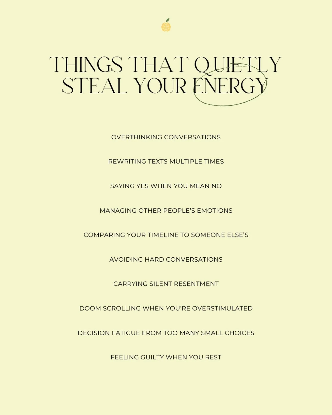 Some of the biggest energy drains are the quiet ones. Here are a few things that may be stealing your energy so you know what to look out for 👀