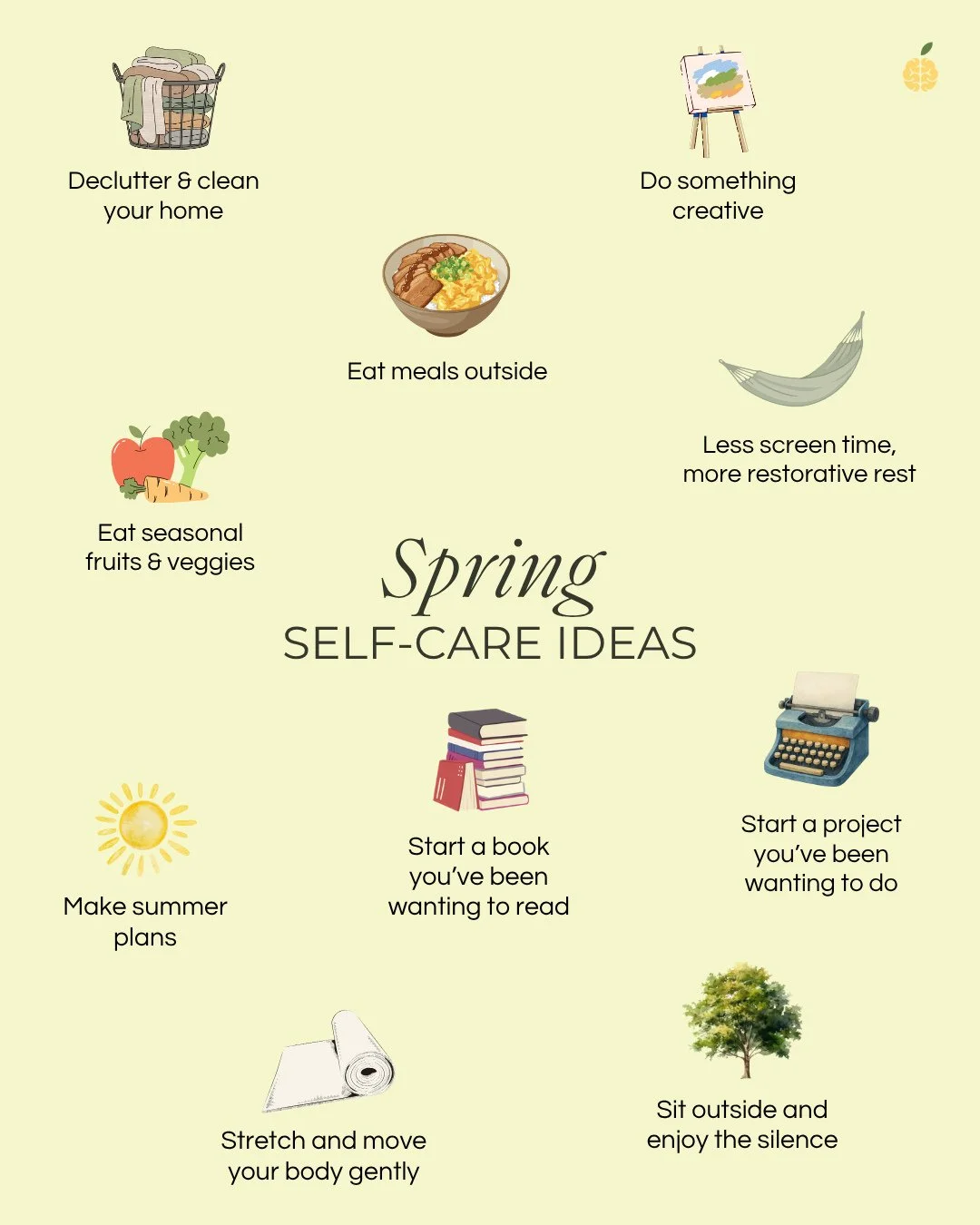 Here are a few simple ways to take care of yourself this spring 🌸 Which one are you doing first?!