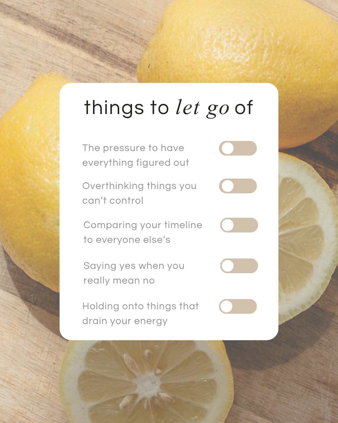 Not everything is meant to come with you. Let this be your reminder to release what&rsquo;s been weighing you down! What do you need to let go of?