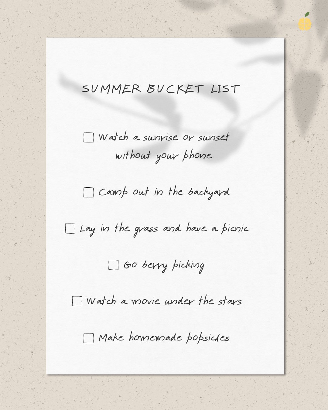 Your summer bucket list 🍋 Save this, pick one, and go do it this week! Your future self will thank you 😉⁠