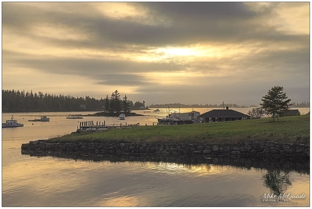 Foggy Sunset in Port Clyde