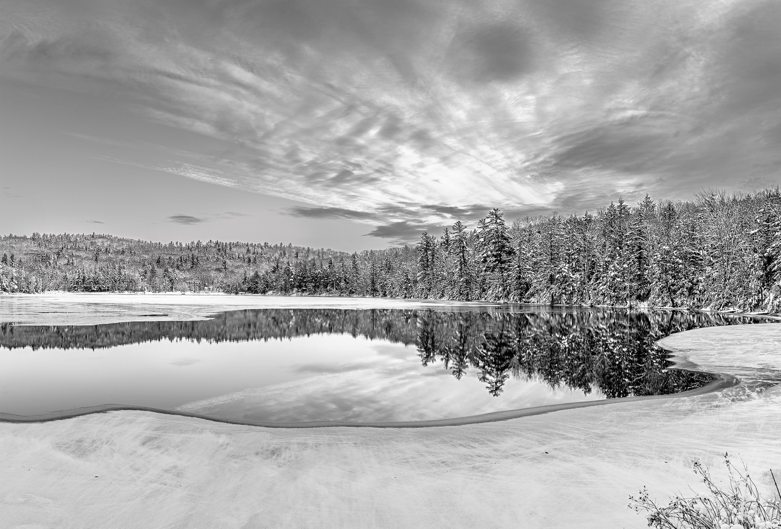 First Snow on Rollins Pond