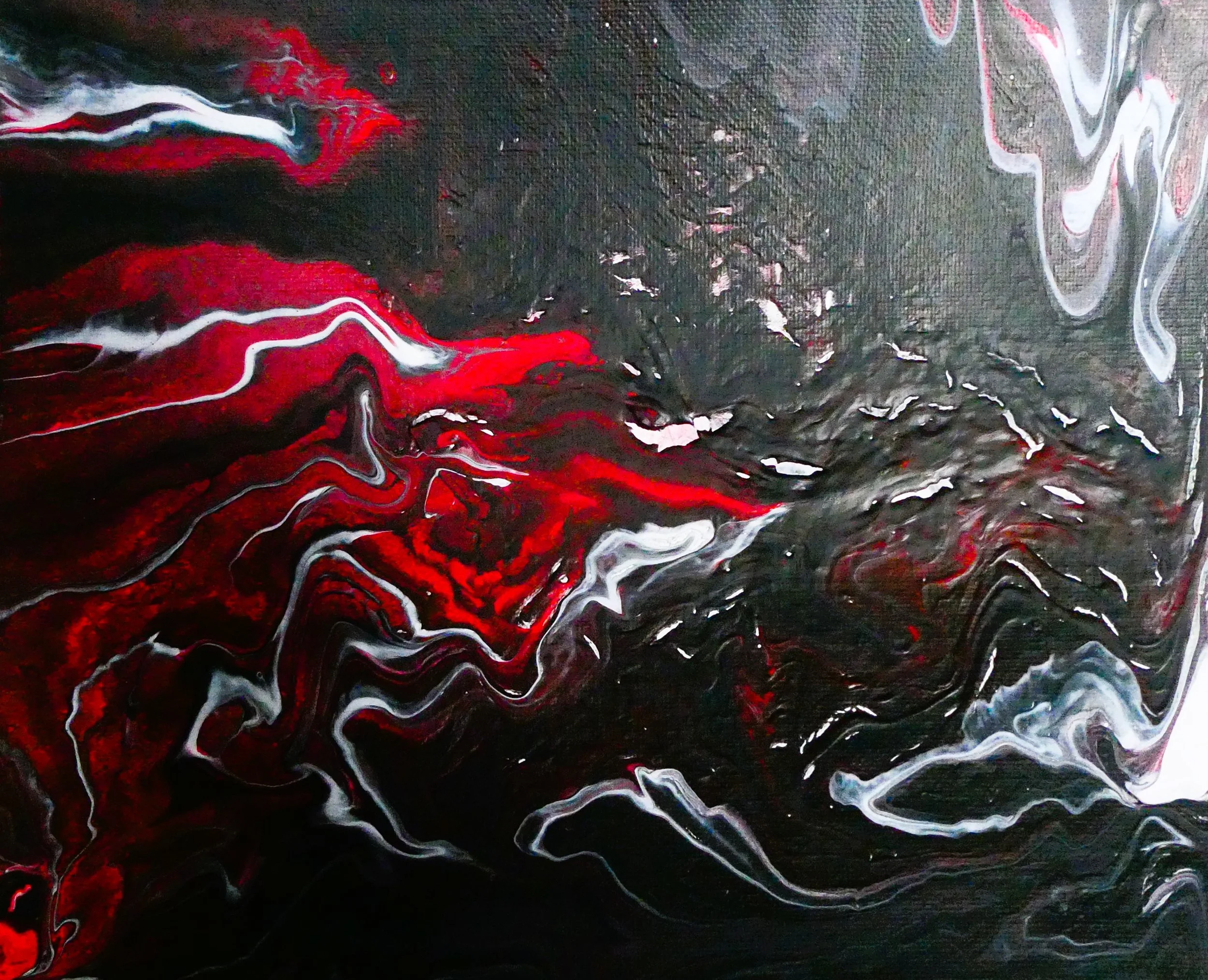 Painting by Female in Juvenile Justice Facility in Art Workshop. Hung in Cambpelltown Art Gallery as part of NAIDOC week 2025