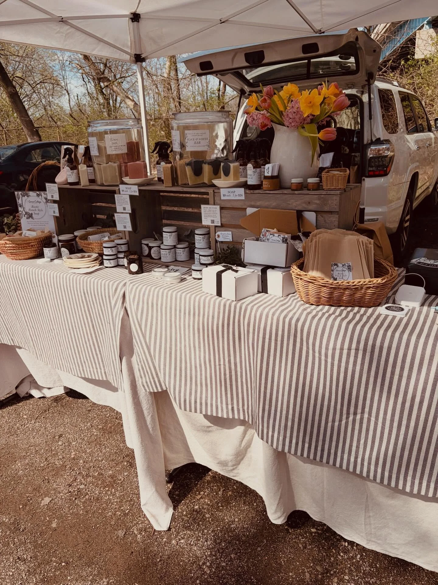 It&rsquo;s a gorgeous day @haymakerfarmersmarket 🌼 Find us here most Saturdays this beautiful outdoor season 🧺
