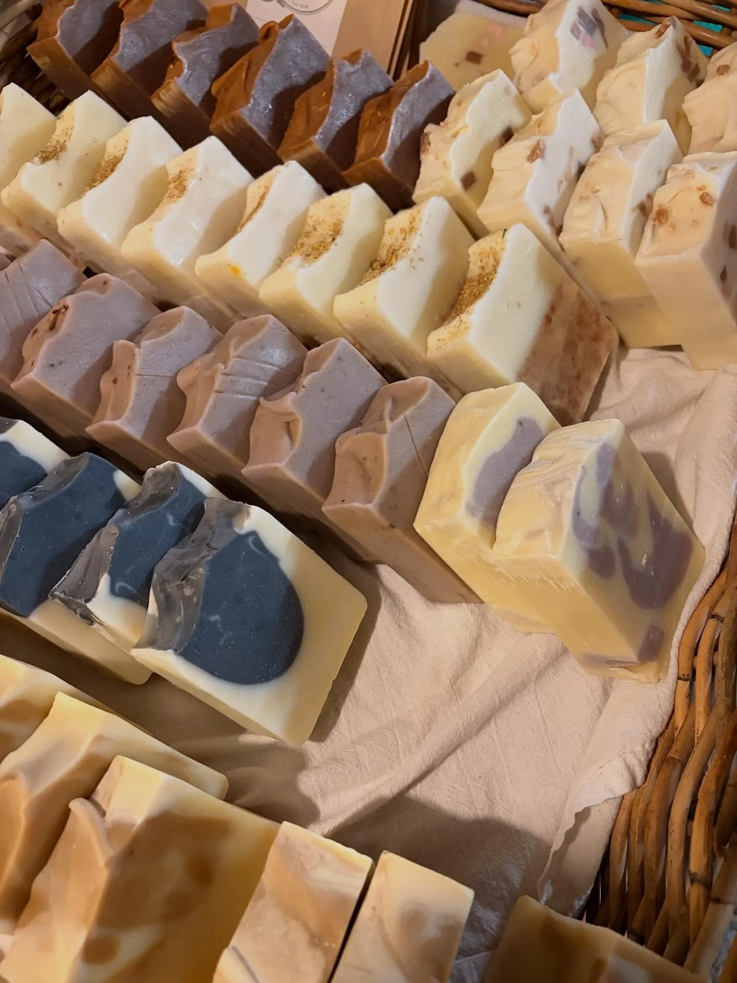 Baskets of handmade bars coming to @haymakerfarmersmarket this weekend 🧺