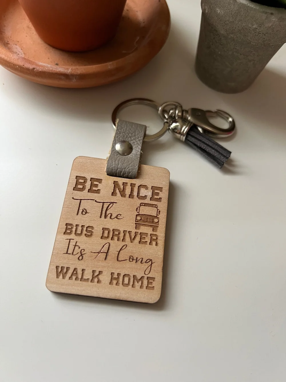 Handmade engraved keychain — Copper Peach Signs