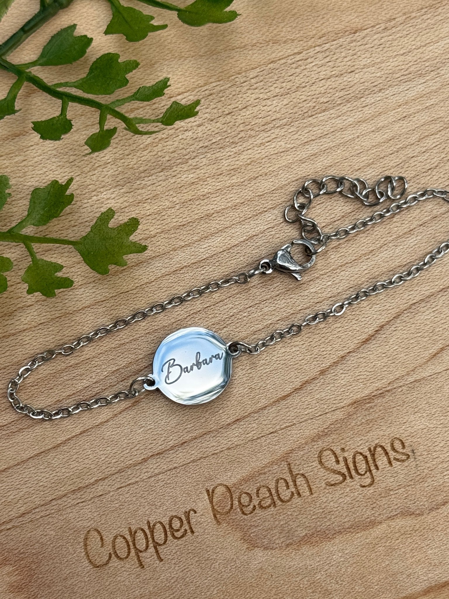Engraved Circle Bracelet